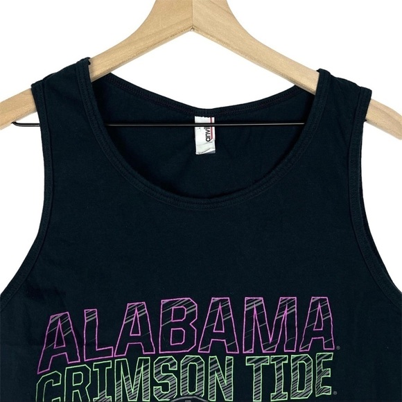 ALABAMA Football Crop Top Tank Cut Off Shirt Neon Game Day Roll Tide Size Large - Picture 2 of 7